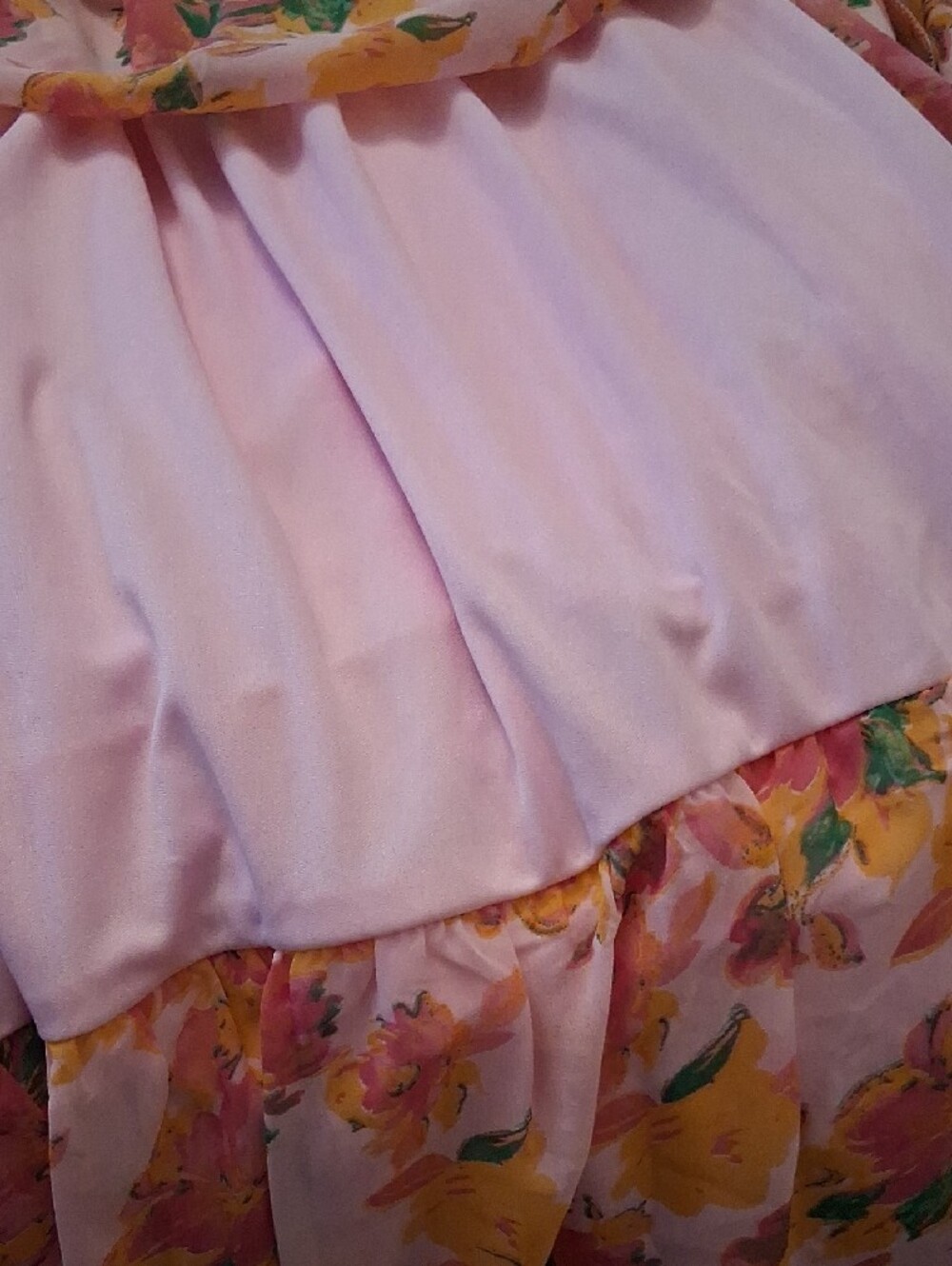 Pink Floral Ruffle Maxi Dress Off Shoulder - Picture 5 of 6